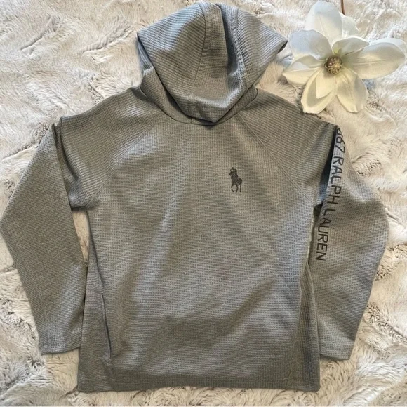2xHP❤️ Polo Ralph Lauren Boys Hoodie Waffle Knit Pullover Pony Logo Size 6 - Picture 7 of 11